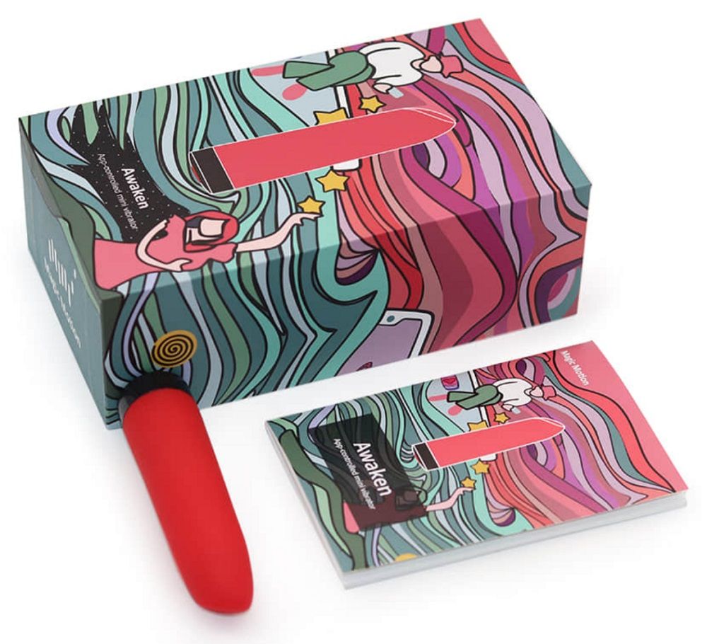 Красный мини-вибратор Awaken со скошенным кончиком - 10 см. 4