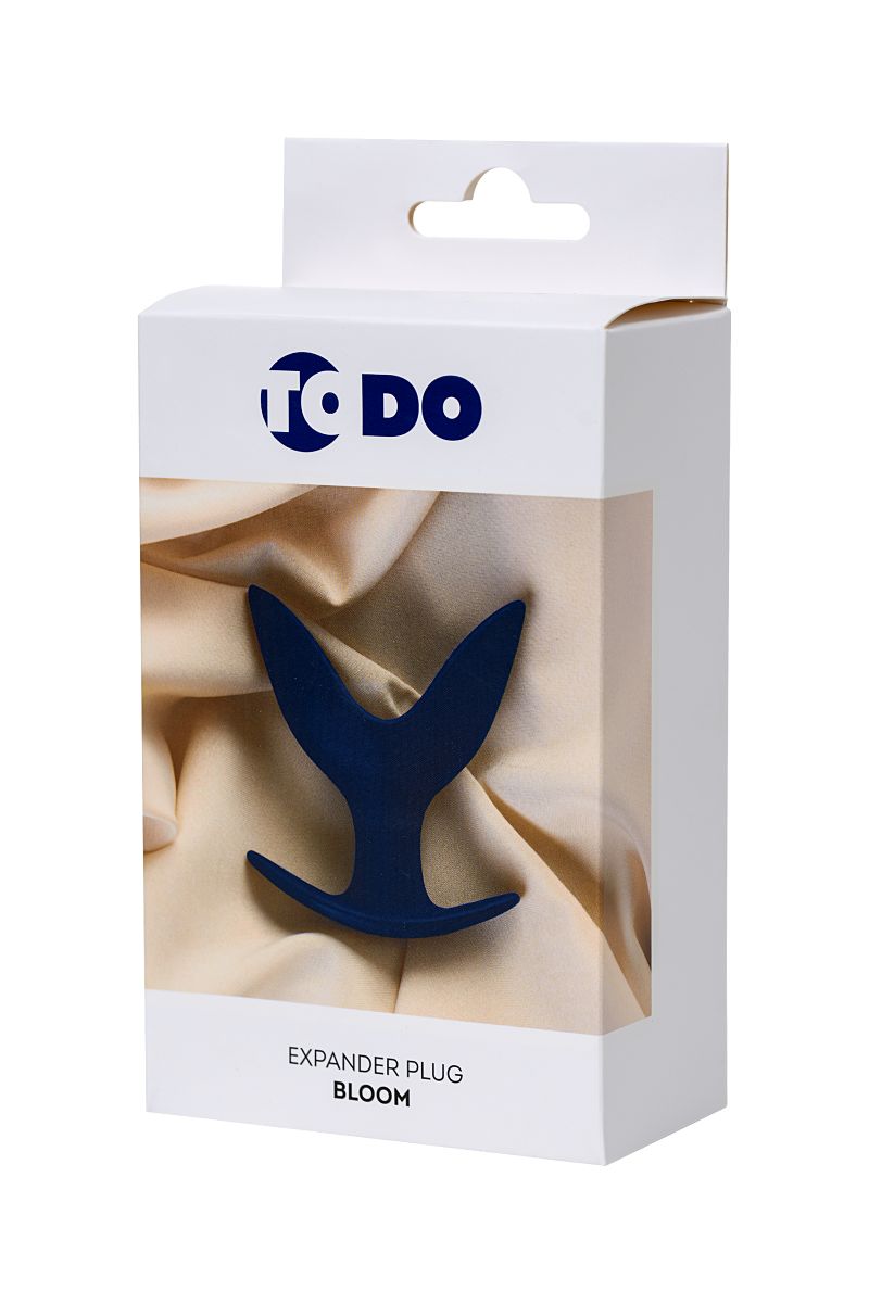 Синяя силиконовая расширяющая анальная втулка Bloom - 9,5 см. 6