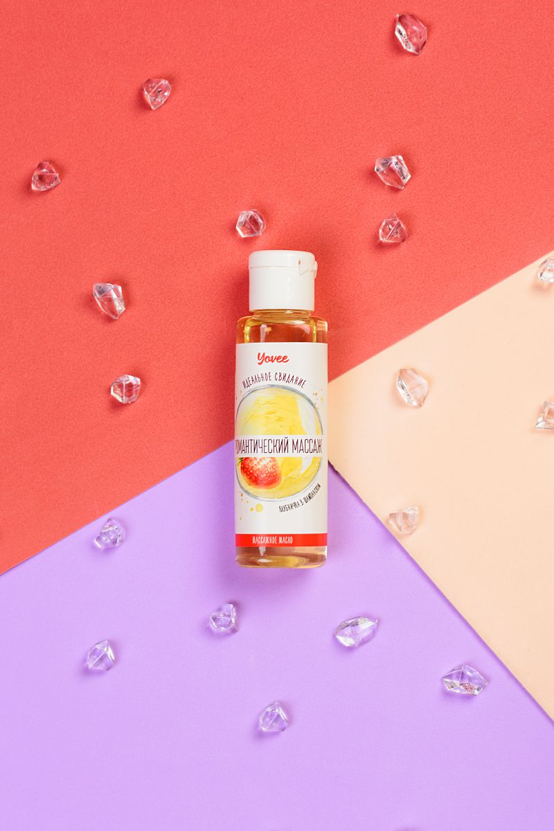 Масло для массажа «Романтический массаж» с ароматом клубники и шампанского - 50 мл. 8
