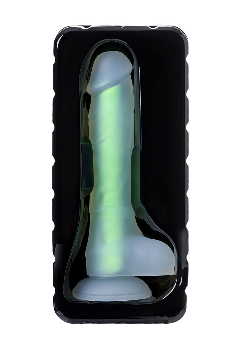 Прозрачно-зеленый фаллоимитатор, светящийся в темноте, Wade Glow - 20 см. 6