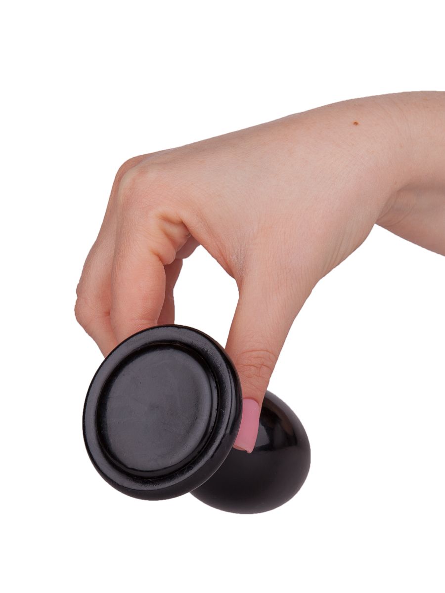 Черная анальная пробка MAGNUM 7 - 10 см. 4