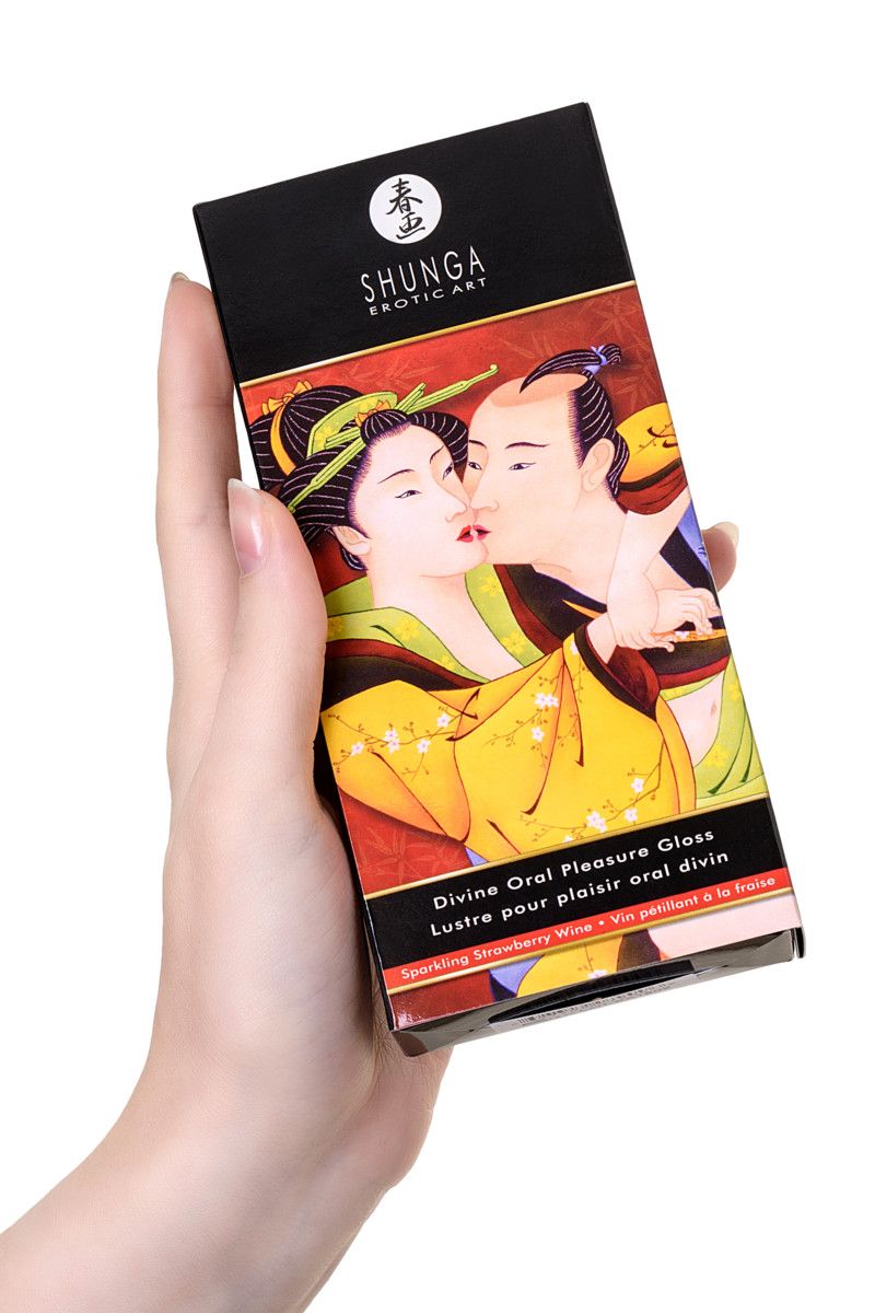 Возбуждающий блеск для губ со вкусом клубники и шампанского "Божественное удовольствие" - 10 мл. 4