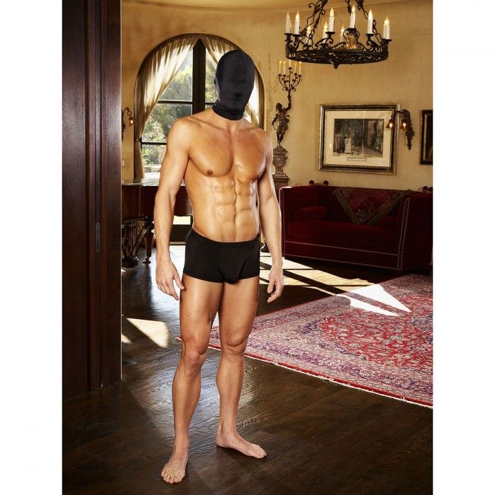 Черная глухая маска на голову 3