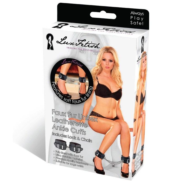 Черные фиксаторы для ног из искусственной кожи 3