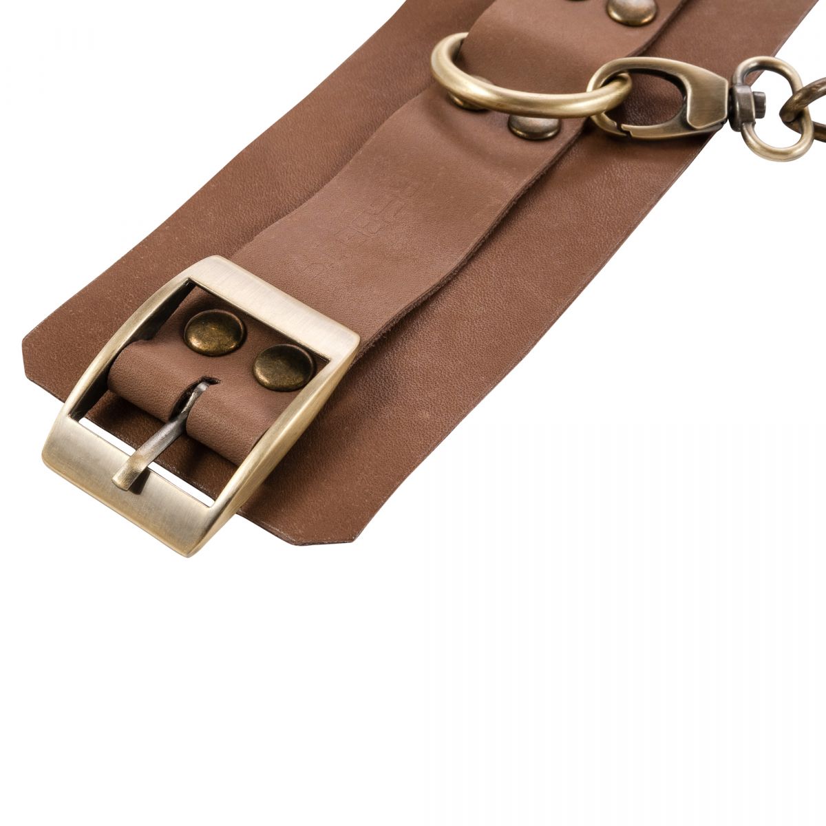 Коричневые кожаные наручники Maya 7