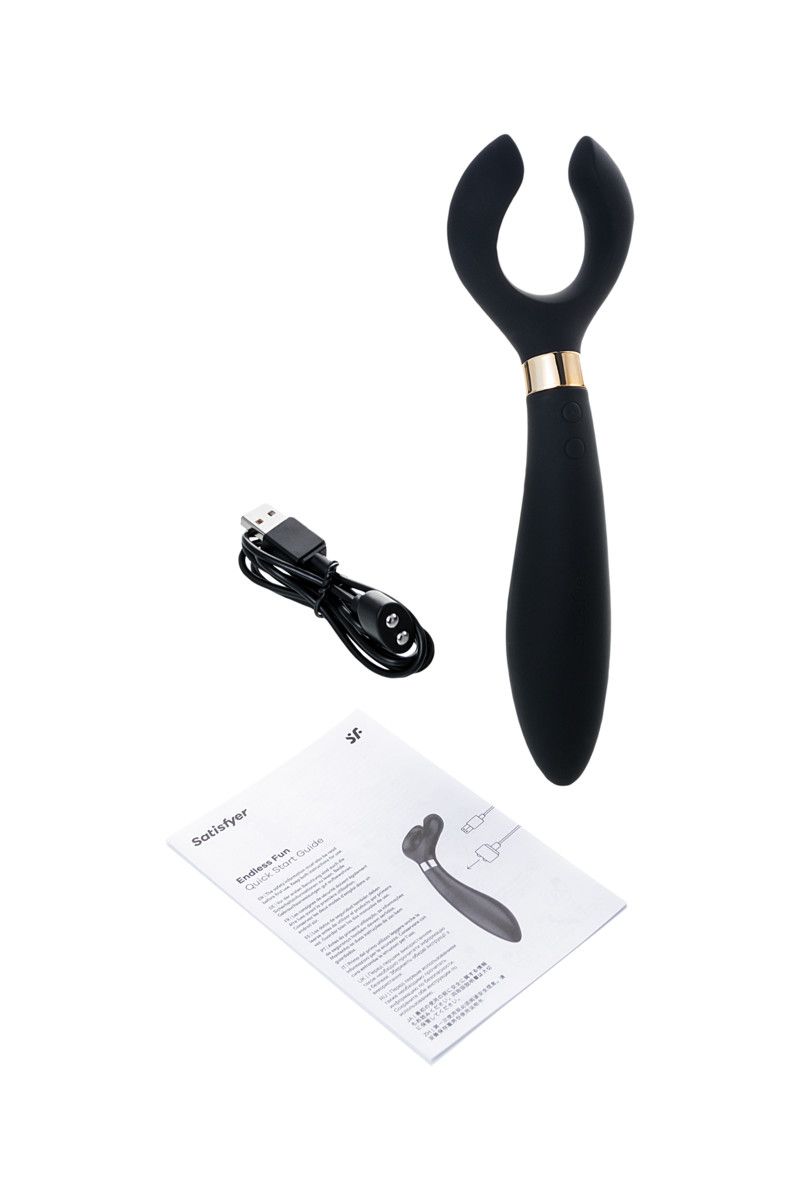 Чёрный вибромассажер для пар Satisfyer Endless Fun 5