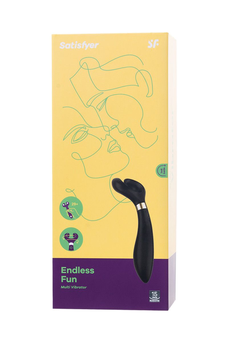 Чёрный вибромассажер для пар Satisfyer Endless Fun 6