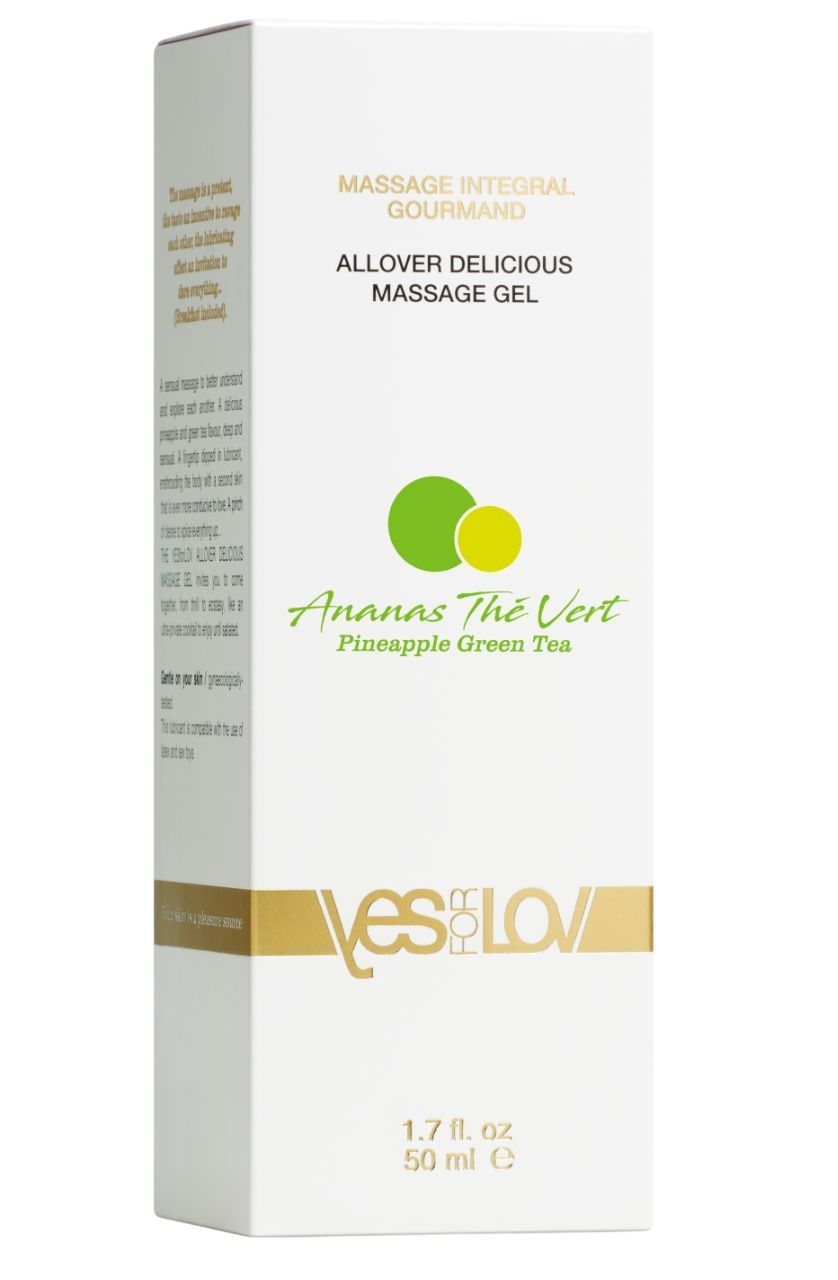Универсальный массажный гель 3-в-1 Allover Delicious Massage Gel с ароматом ананаса и зеленого чая - 50 мл. 2