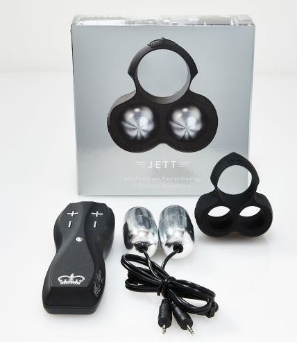 Черный инновационный мужской вибростимулятор JETT 3