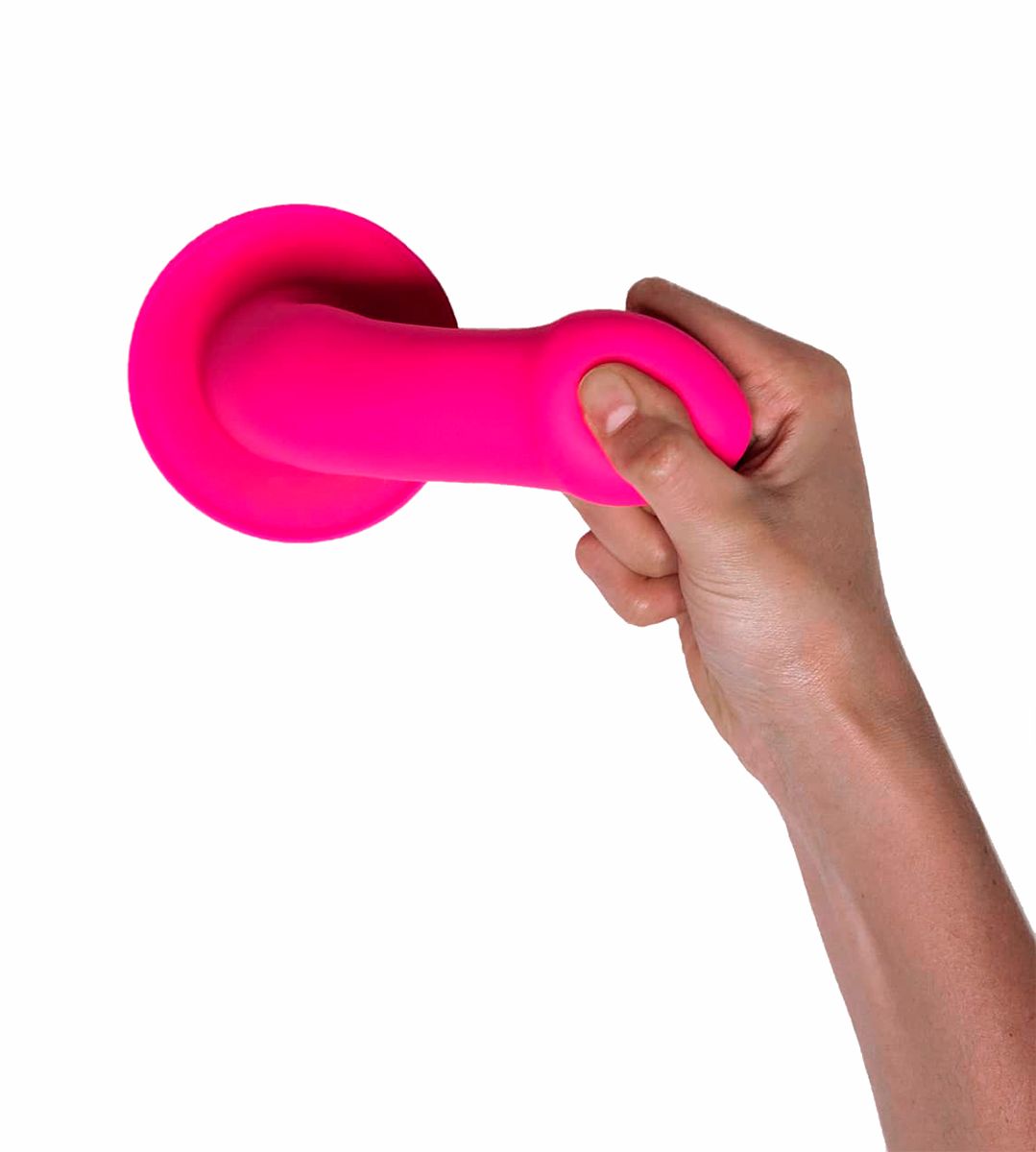 Ярко-розовый фаллоимитатор двойной плотности Hitsens 2 - 16,7 см. 5