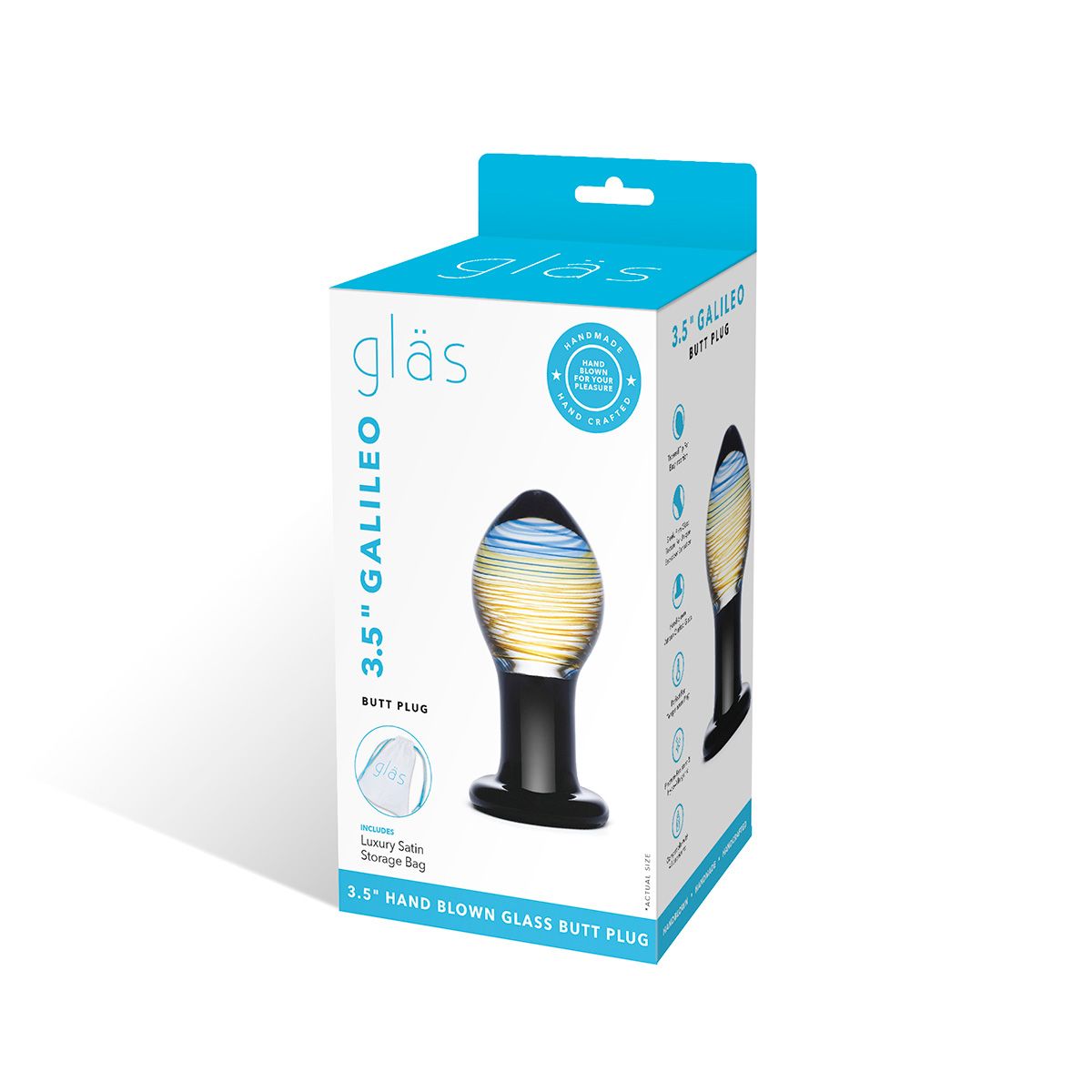 Черная стеклянная анальная втулка Galileo - 9 см. 5