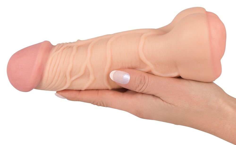 Телесная насадка-мастурбатор 2-in-1 Extension Masturbator - 21 см. 4