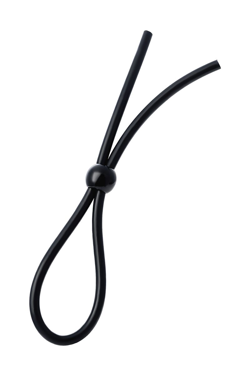 Черное лассо на пенис с одной бусиной 2