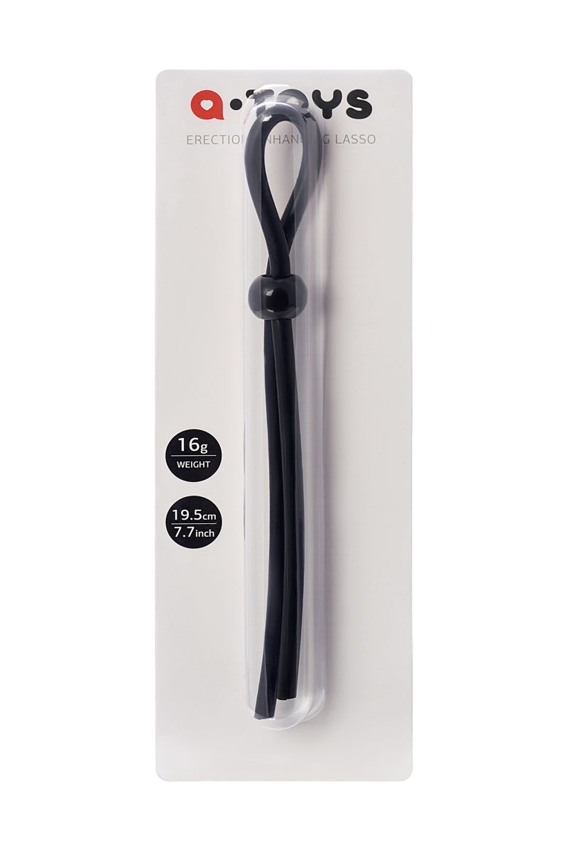 Черное лассо на пенис с одной бусиной 4