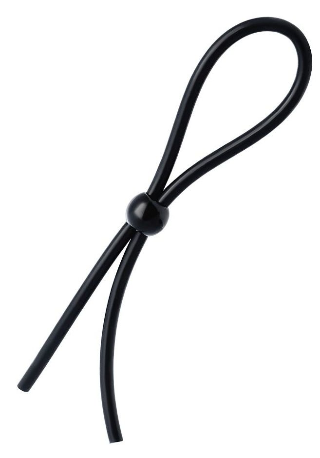 Черное лассо на пенис с одной бусиной 1