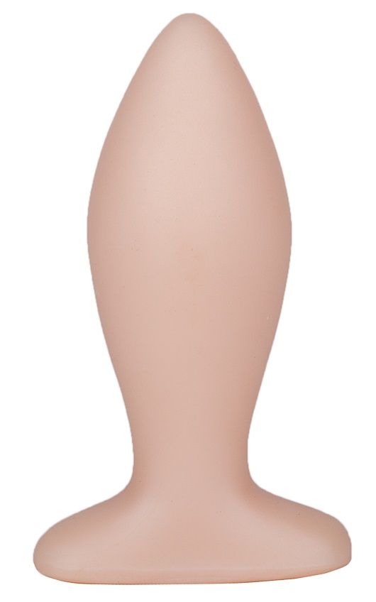 Телесная анальная пробка с широким основанием - 9 см. 1