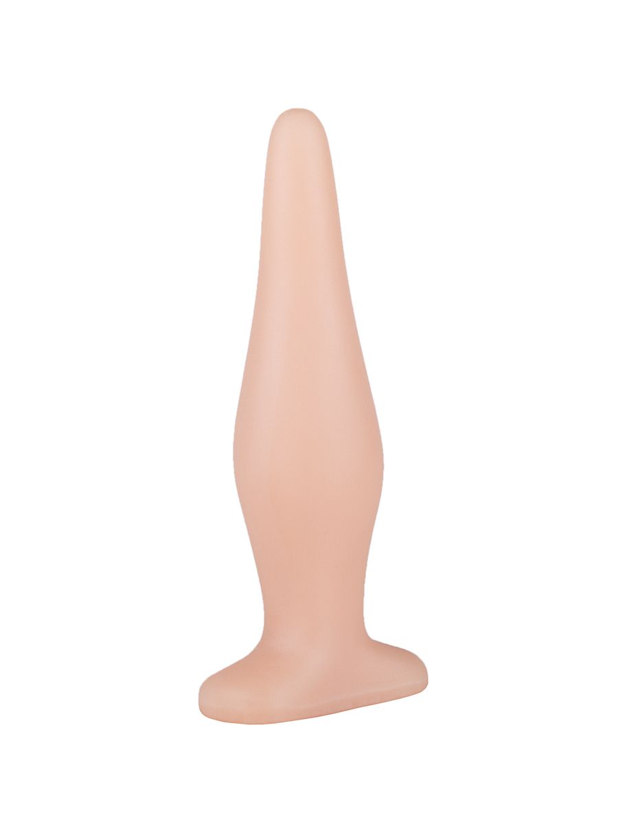Телесная анальная пробка с широким основанием - 14 см. 2