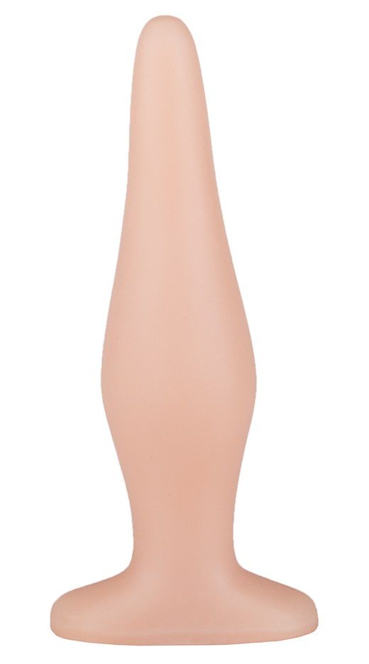 Телесная анальная пробка с широким основанием - 14 см. 1