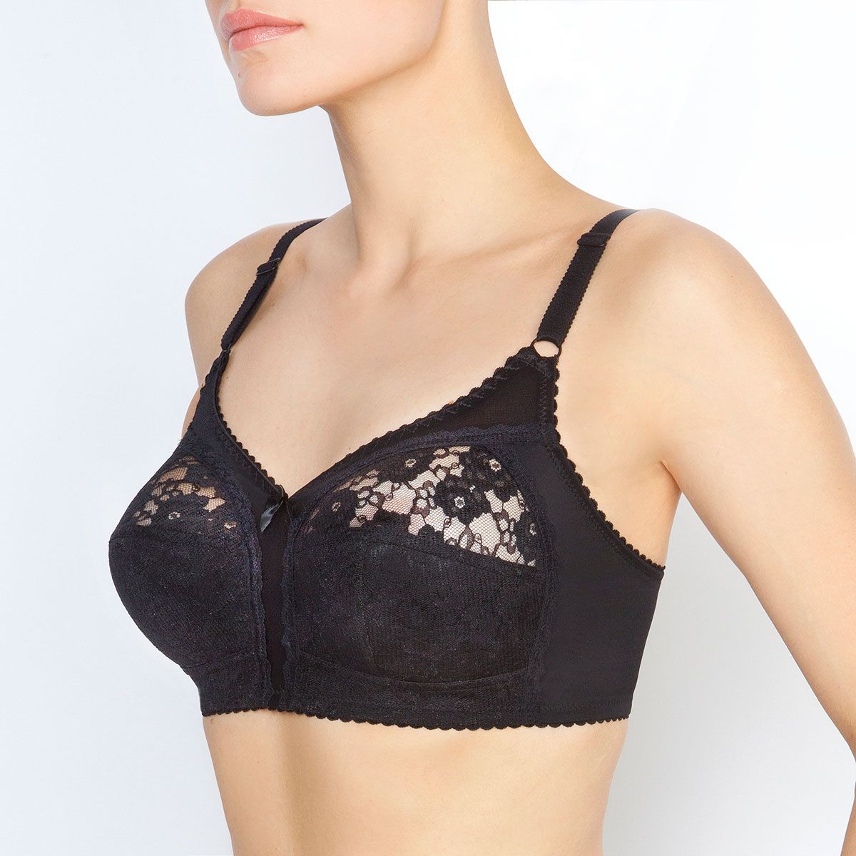 Бескаркасный бюстгальтер с мягкой кружевной чашкой 5