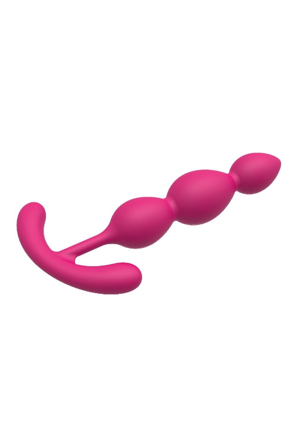 Розовая анальная цепочка Silky Smooth T-Teardrop - 14 см. 2