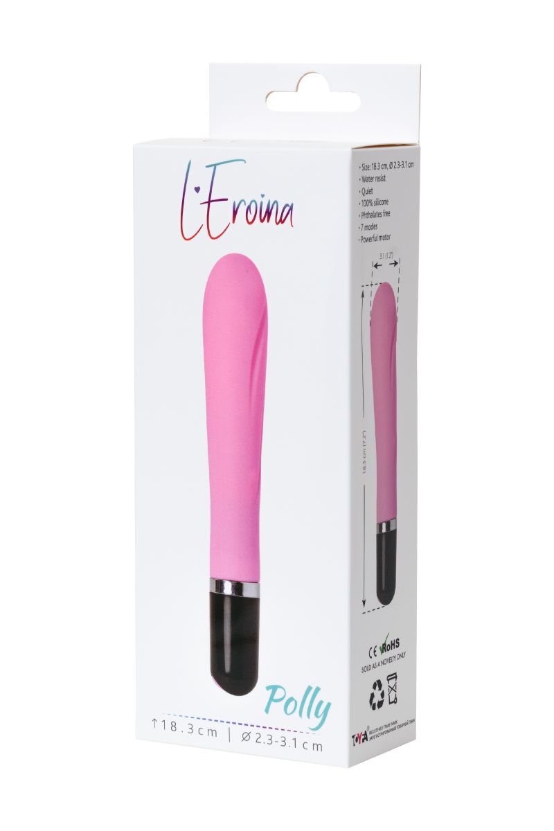 Розовый вибратор POLLY с 7 режимами вибрации - 18,3 см. 6
