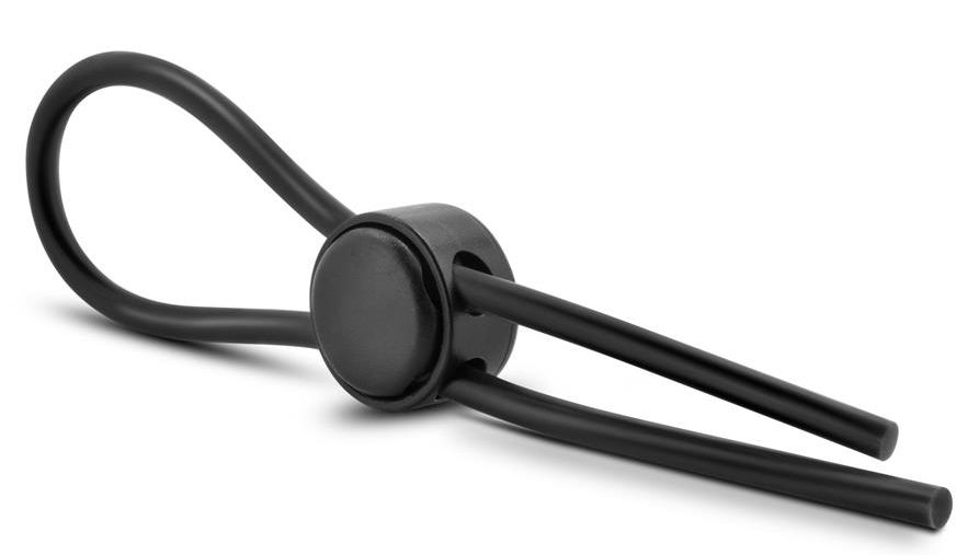 Черное силиконовое лассо на пенис SILICONE LOOP COCK RING  3