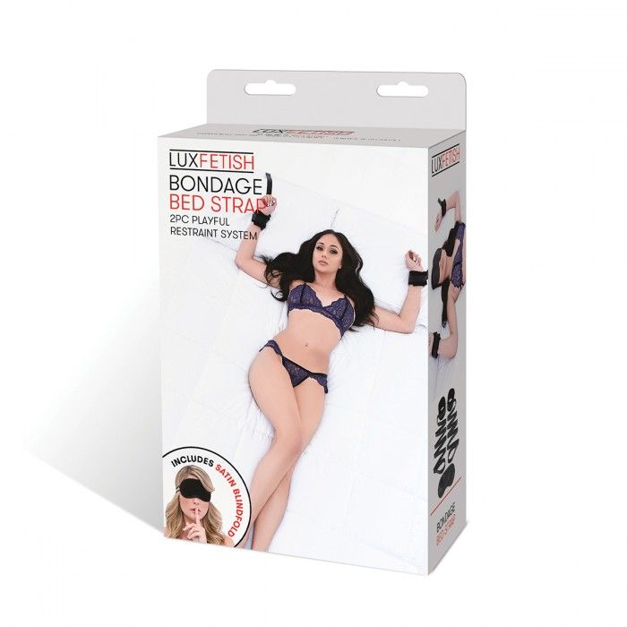 Чёрные манжеты для фиксации на кровати Bondage Bed Strap 2