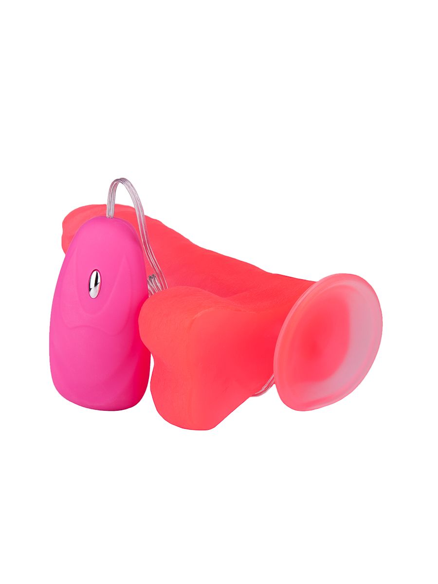 Розовый гелевый вибратор на присоске - 19 см. 4