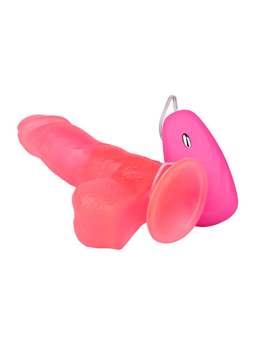 Розовый гелевый вибратор на присоске - 19,5 см. 4