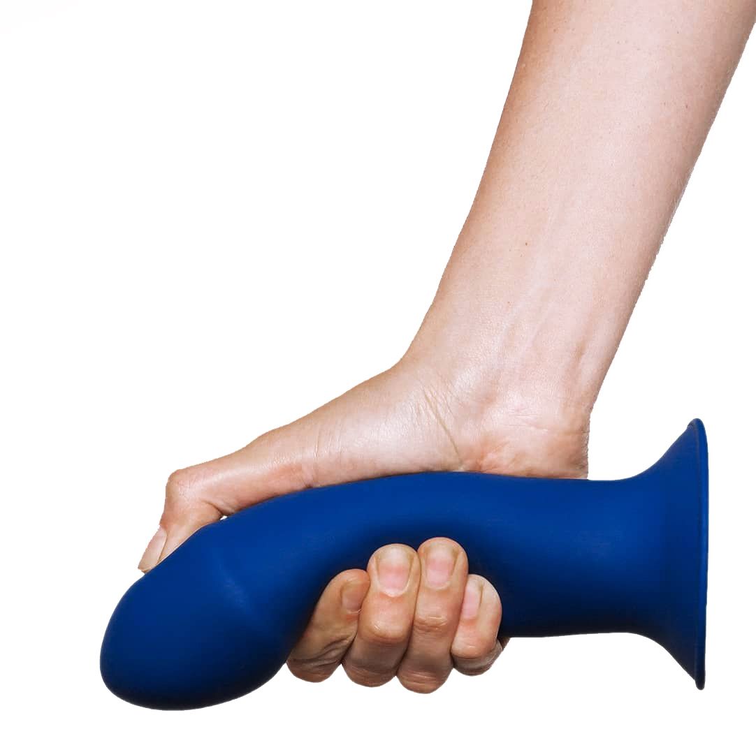 Синий фаллоимитатор двойной плотности Hitsens 1 - 17,7 см. 3