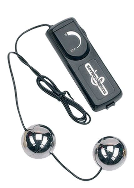 Серебристые вагинальные шарики с вибрацией ORGASM VIBRATING BALL 2