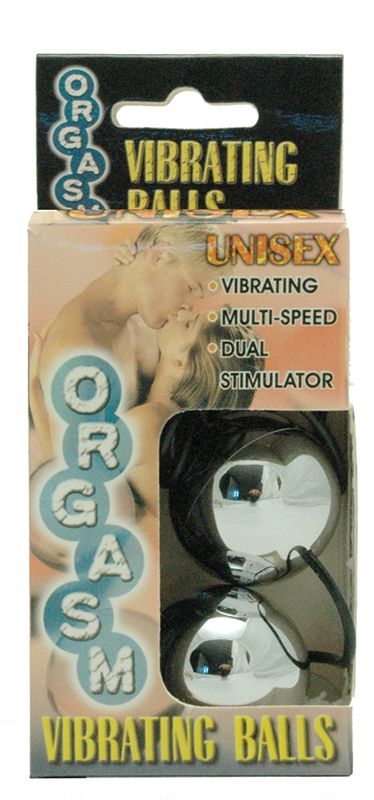 Серебристые вагинальные шарики с вибрацией ORGASM VIBRATING BALL 3