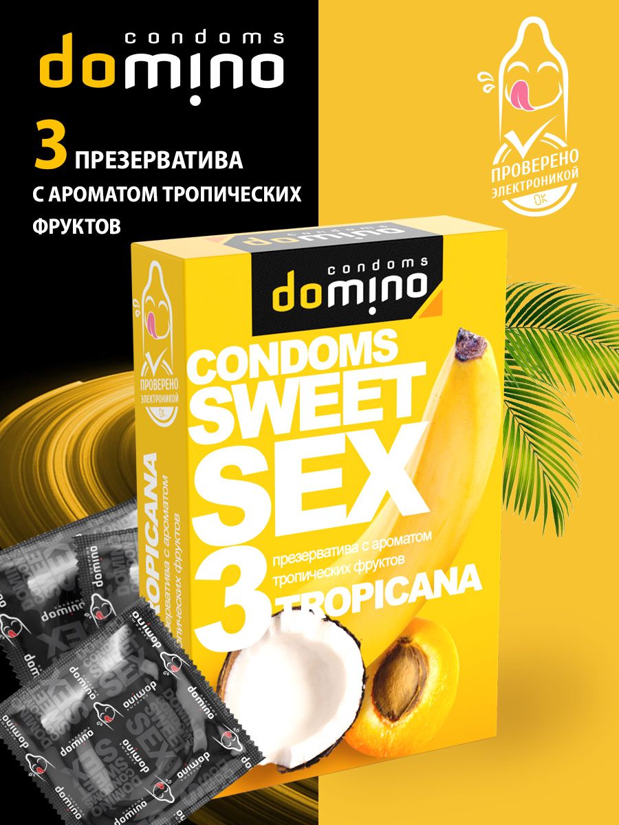 Презервативы для орального секса DOMINO Sweet Sex с ароматом тропических фруктов - 3 шт. 2