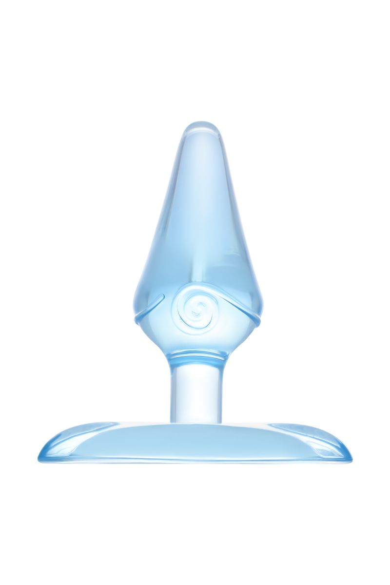 Голубая анальная втулка с ограничителем - 6,5 см. 2