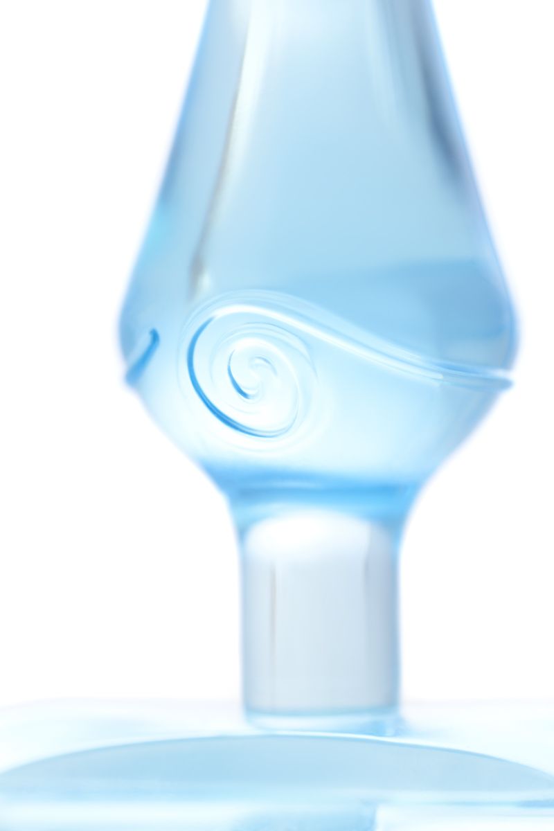 Голубая анальная втулка с ограничителем - 6,5 см. 5