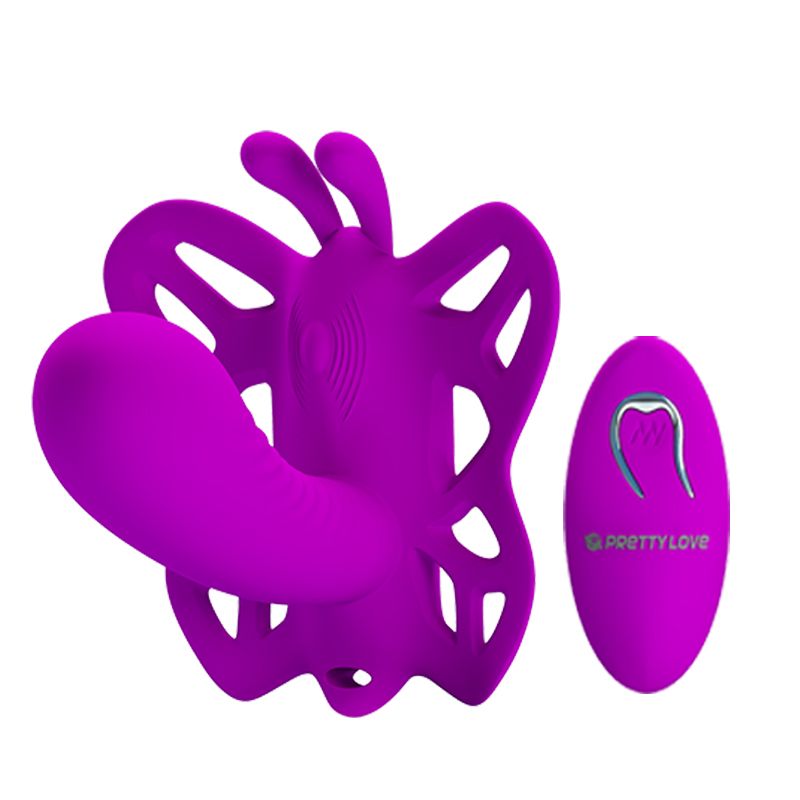 Лиловая перезаряжаемая вибробабочка Alston с пультом ДУ 1