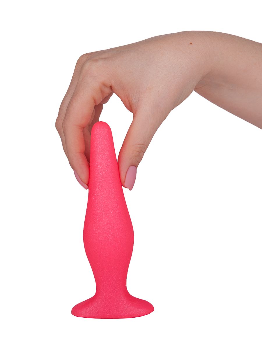 Розовая анальная пробка с узеньким кончиком - 14 см. 5