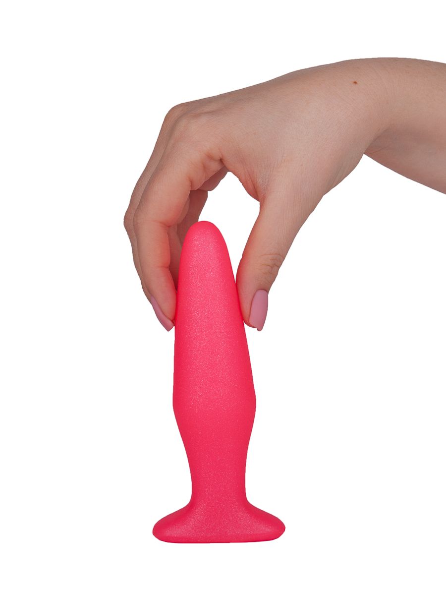 Розовая анальная пробка - 14 см. 5