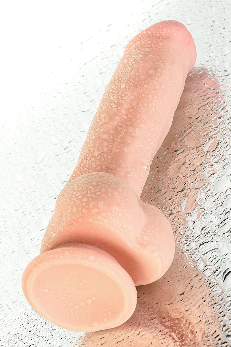 Телесный реалистичный вибратор-ротатор Ulric - 24 см. 17