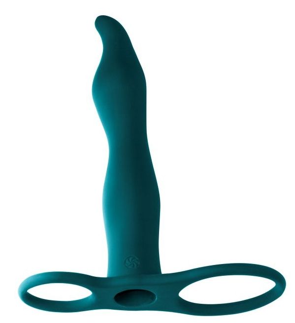 Зеленая вибронасадка для двойного проникновения Flirtini - 15,9 см. 3