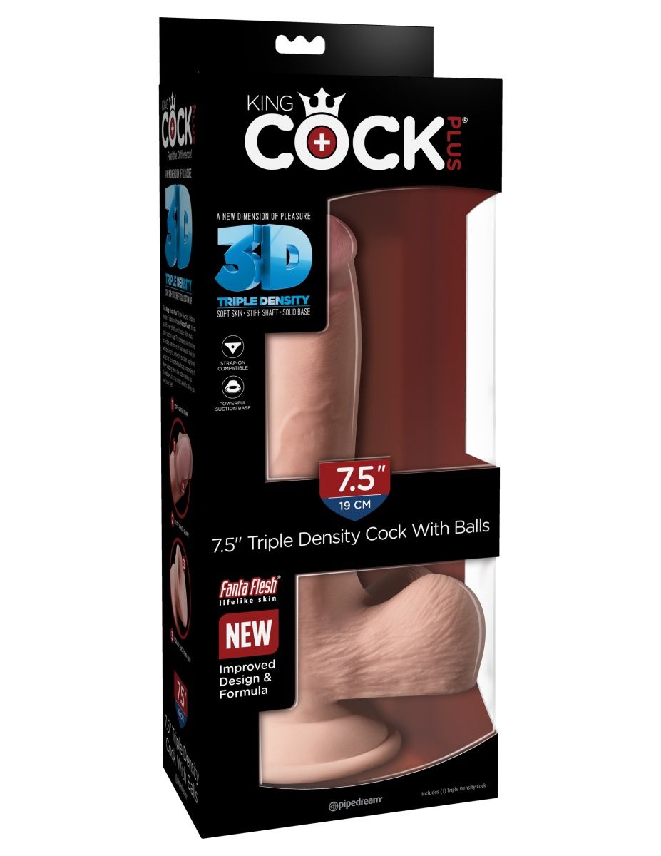 Телесный фаллоимитатор на присоске 7.5" Triple Density Cock - 22,9 см. 2