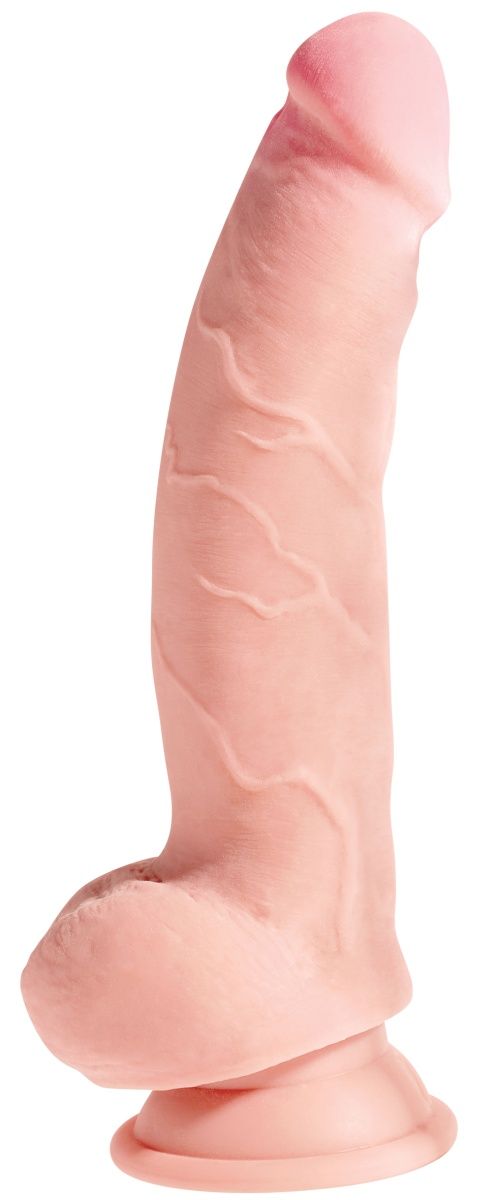 Телесный фаллоимитатор на присоске 8" Triple Density Fat Cock with Balls  - 24,1 см. 1