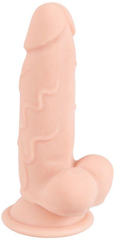 Телесный реалистичный фаллоимитатор на присоске - 17 см. 1