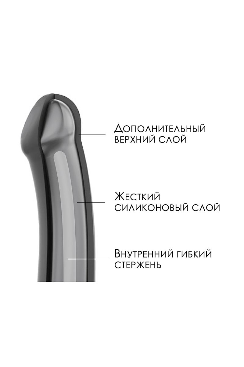 Черный фаллос на присоске Silicone Bendable Dildo XL - 20 см. 8