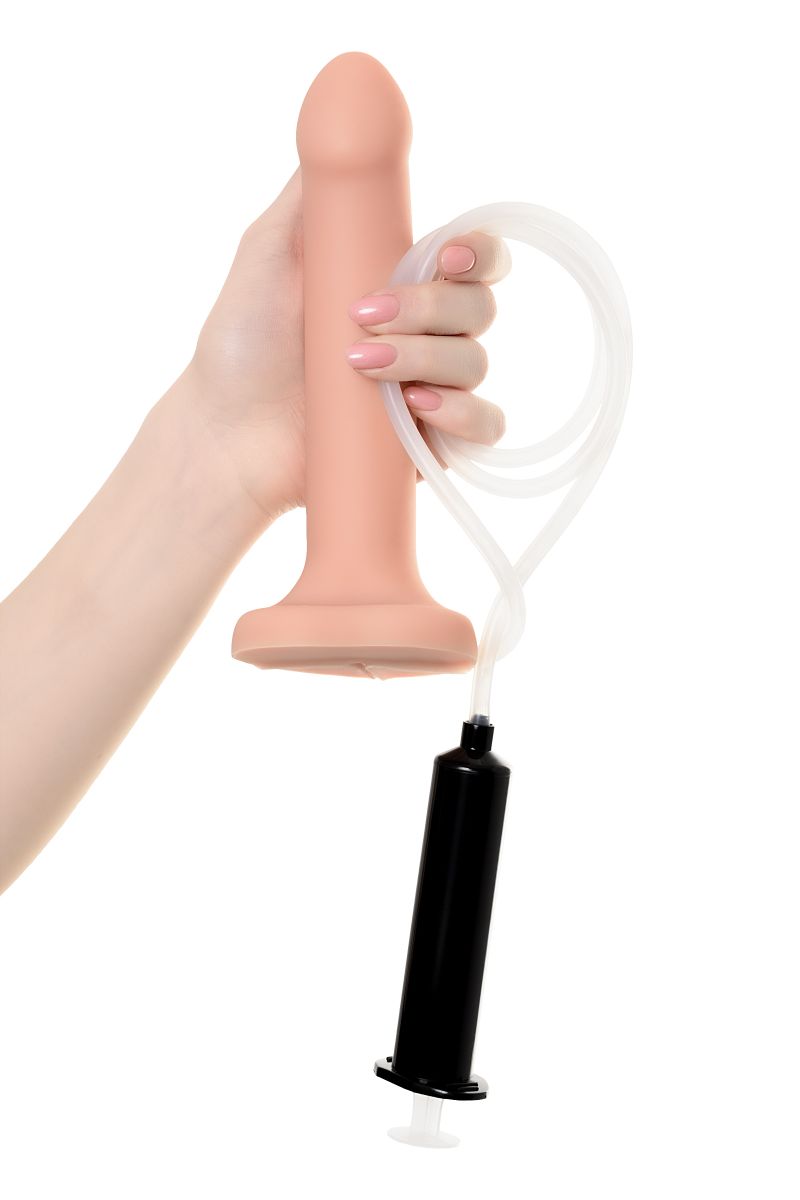 Телесный фаллос с имитацией эякуляции Silicon Cum Dildo L - 19,6 см. 11