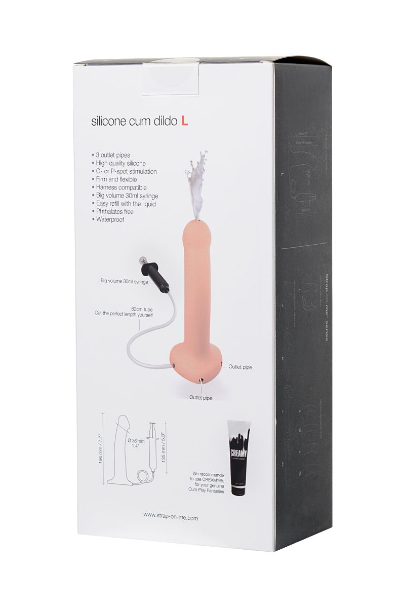 Телесный фаллос с имитацией эякуляции Silicon Cum Dildo L - 19,6 см. 13