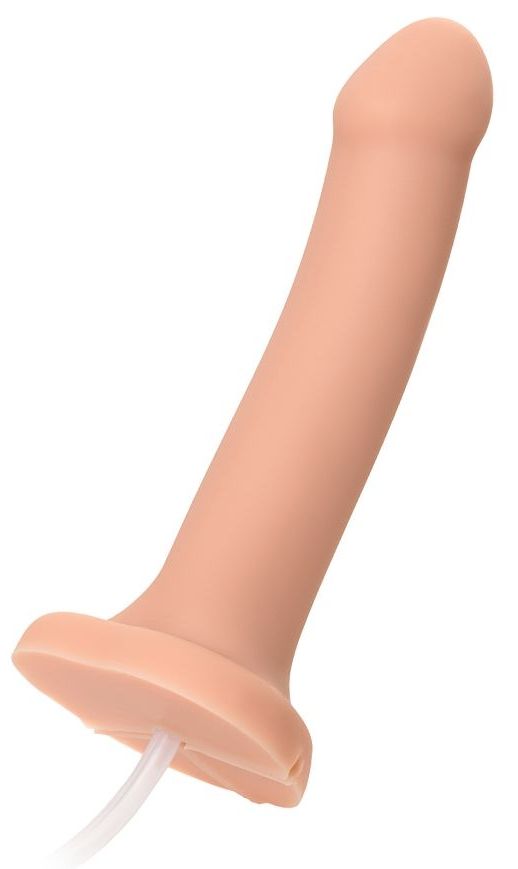 Телесный фаллос с имитацией эякуляции Silicon Cum Dildo L - 19,6 см. 1