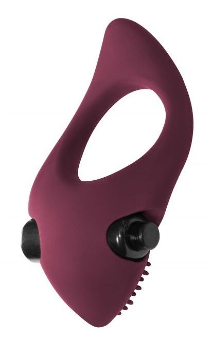 Бордовое эрекционное виброкольцо Pure Passion Sunset 3