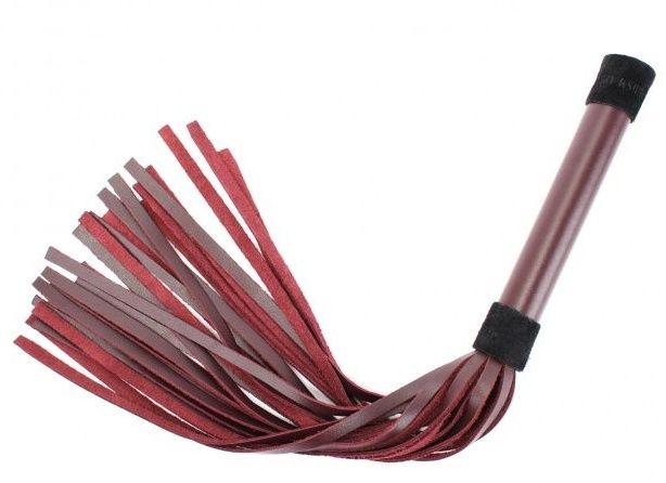 Бордовая плеть Maroon Leather Whip с гладкой ручкой - 45 см. 1