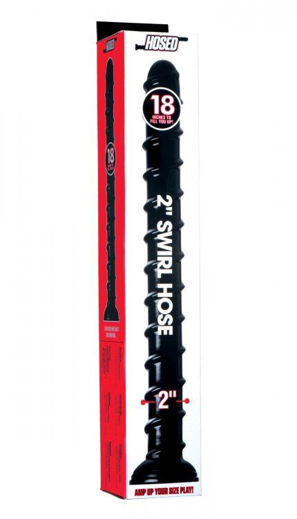 Черный анальный стимулятор-гигант Hosed Ribbed Anal Snake Dildo - 50,8 см. 3